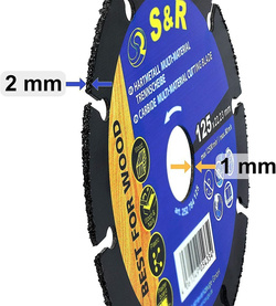 125x22,2x2 mm Diamentowa tarcza tnąca S&R Meister Standard Multimaterial - drewno, gwoździe, PCV, płyty gipsowo-kartonowe