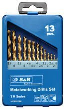 Zestaw wierteł do metalu S&R serii TM w kasecie metalowej 13 szt.