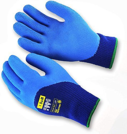 Rękawice ochronne termiczne S&R poliester; szorstka, lateksowa powłoka. 2 pary