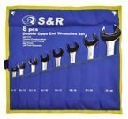 Zestaw kluczy płaskich S&R w pokrowcu 8 szt.