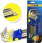Zestaw kl. imbusowych S&R 13 szt.  1,27-10mm wydł. z kulką, blister