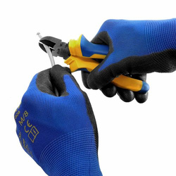 Rękawice robocze S&R nylonowe, szorstka powłoka PU LATEX. 12 par