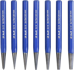 Zestaw wybijaków uniwersalnych + punktak S&R 7 szt.