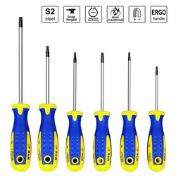 Zestaw wkrętaków TORX S&R serii S2 (6 szt.) + uchwyt naścienny