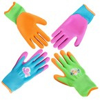 Dziecięce rękawice ogrodowe Gruntek poliestrowe, szorstka powłoka LATEX. 4 pary