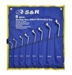 Zestaw kluczy oczkowych S&R w pokrowcu 8 szt.