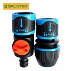 Szybkozłączki Gruntek z zaworem. Zestaw 2 szt. Uniwersalne mocowanie węża: 1/2", 3/4", 5/8"