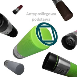 Kubek termiczny TAVIALO, INOX, 420ml, dwie dodatkowe uszczelki silikonowe, gumowana podstawa, zielony