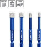 Wiertła S&R do szkła i ceramiki diamentowe. Zestaw 4 szt.