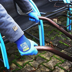 Rękawice ochronne termiczne S&R poliester; szorstka, lateksowa powłoka. 2 pary