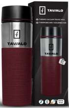 Kubek termiczny TAVIALO, INOX, 420ml, dwie dodatkowe uszczelki silikonowe, gumowana podstawa, czerwony