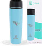 Kubek termiczny TAVIALO, INOX, 460ml, dwie dodatkowe uszczelki silikonowe, gumowana podstawa, błękitny