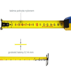 Miary S&R - seria Exact - haczyk z magnesem, dwustronna taśma pokryta nylonem, mm i cale