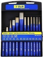 Zestaw przecinaków, wybijaków i punktaków uniwersalnych S&R 12 szt.