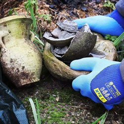 Rękawice ochronne termiczne S&R poliester; szorstka, lateksowa powłoka. 2 pary