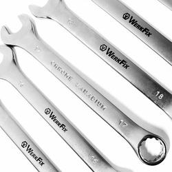 Zestaw kluczy płasko-oczkowych WerkFix w pokrowcu 15 szt.