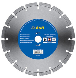 230x22,2x3 mm Diamentowa tarcza tnąca segmentowa S&R do materiałów ściernych Standard
