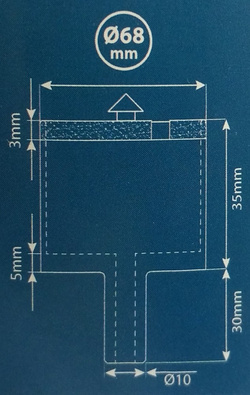 Korona wiertnicza diamentowa S&R 68x35 mm; głębokość wiercenia 30 mm; ceramika, gres, granit