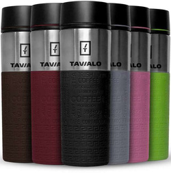Kubek termiczny TAVIALO, INOX, 420ml, dwie dodatkowe uszczelki silikonowe, gumowana podstawa, zielony