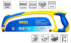 Piła do metalu S&R, z ergonomicznym uchwytem. 24 zęby na cal