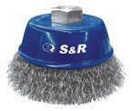 Szczotka druciana garnkowa stożkowa S&R drut nierdzewny falisty