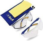 Okulary ochronne S&R - atestowane, żelowy nosek, odblask nad soczewkami, 2 sztuki