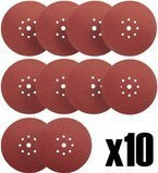 Zestawy papierów ściernych S&R, 225 mm,  8 otworów, do szlifierek mimośrodowych, 10 sztuk. P80
