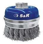 Szczotka druciana garnkowa prosta S&R drut nierdzewny pleciony