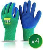 Rękawice ogrodowe termiczne S&R poliester; szorstka, lateksowa powłoka. 4 pary