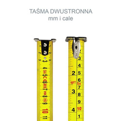 Miary S&R - seria Exact - haczyk z magnesem, dwustronna taśma pokryta nylonem, mm i cale