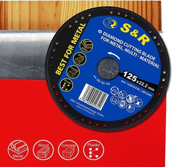 125x22,2x1,6 mm Diamentowa tarcza tnąca S&R Meister Standard Multimaterial - kamień, metal, drewno, PCV