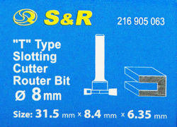 Frez do drewna S&R, do połączeń typu T 8,4x6,35 mm