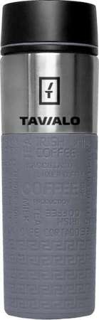 Kubek termiczny TAVIALO, INOX, 420ml, dwie dodatkowe uszczelki silikonowe, gumowana podstawa, szary
